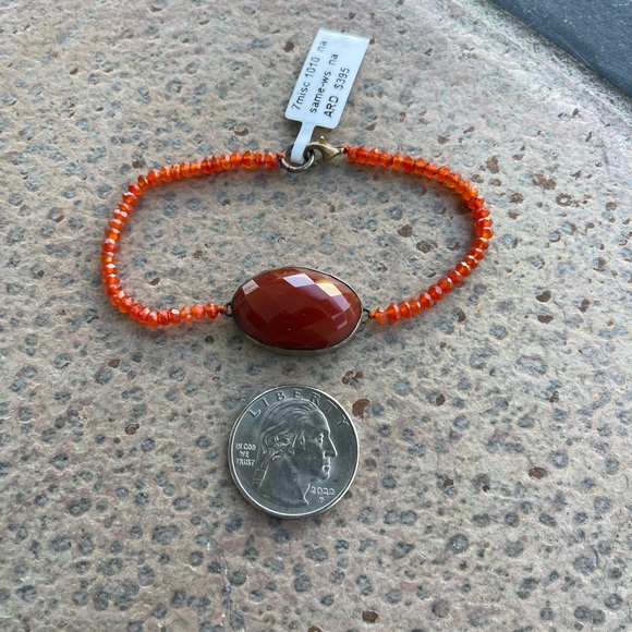 Elegant Faceted Carnelian Beaded Bracelet 7” - Picture 8 of 12